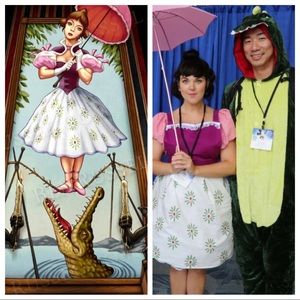 Haunted Mansion Couples Tight Rope Walker & Alligator costume 🐊☂️🎃